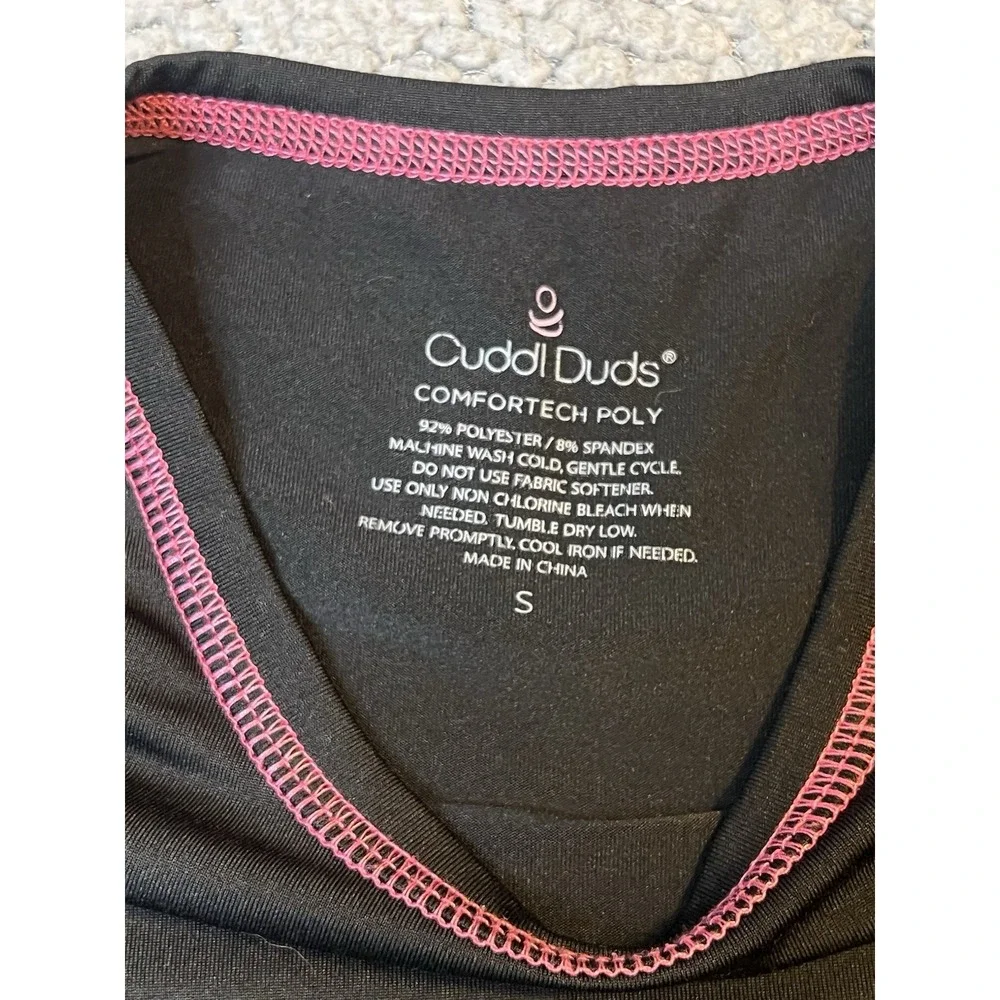 Cuddle Duds Pajama Top Little Girls Size Small Black & Pink